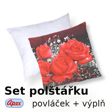 3D povláček na polštářek Apex - Romance - set Polštářek s výplní + Povláček