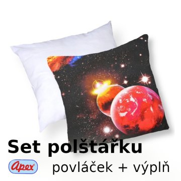 3D povláček na polštářek Apex - Vesmír - set Polštářek s výplní + Povláček