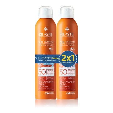 Sprej na opalování pro děti Rilastil Sun System Transparentní SPF 50+ 200 ml x 2